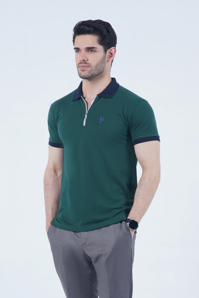 Green Zipper POLO