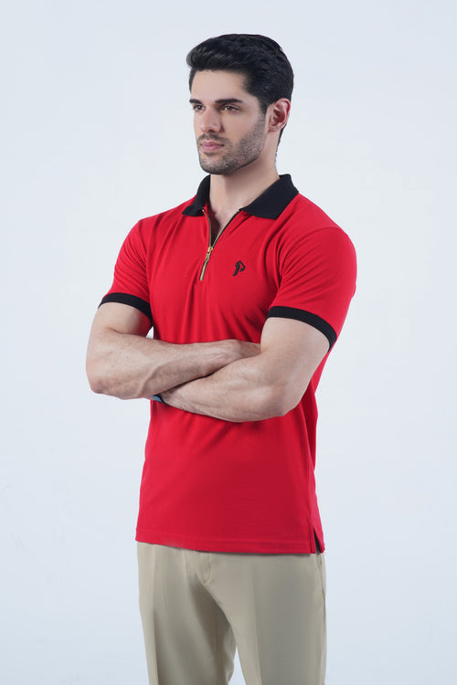 Red Zipper POLO